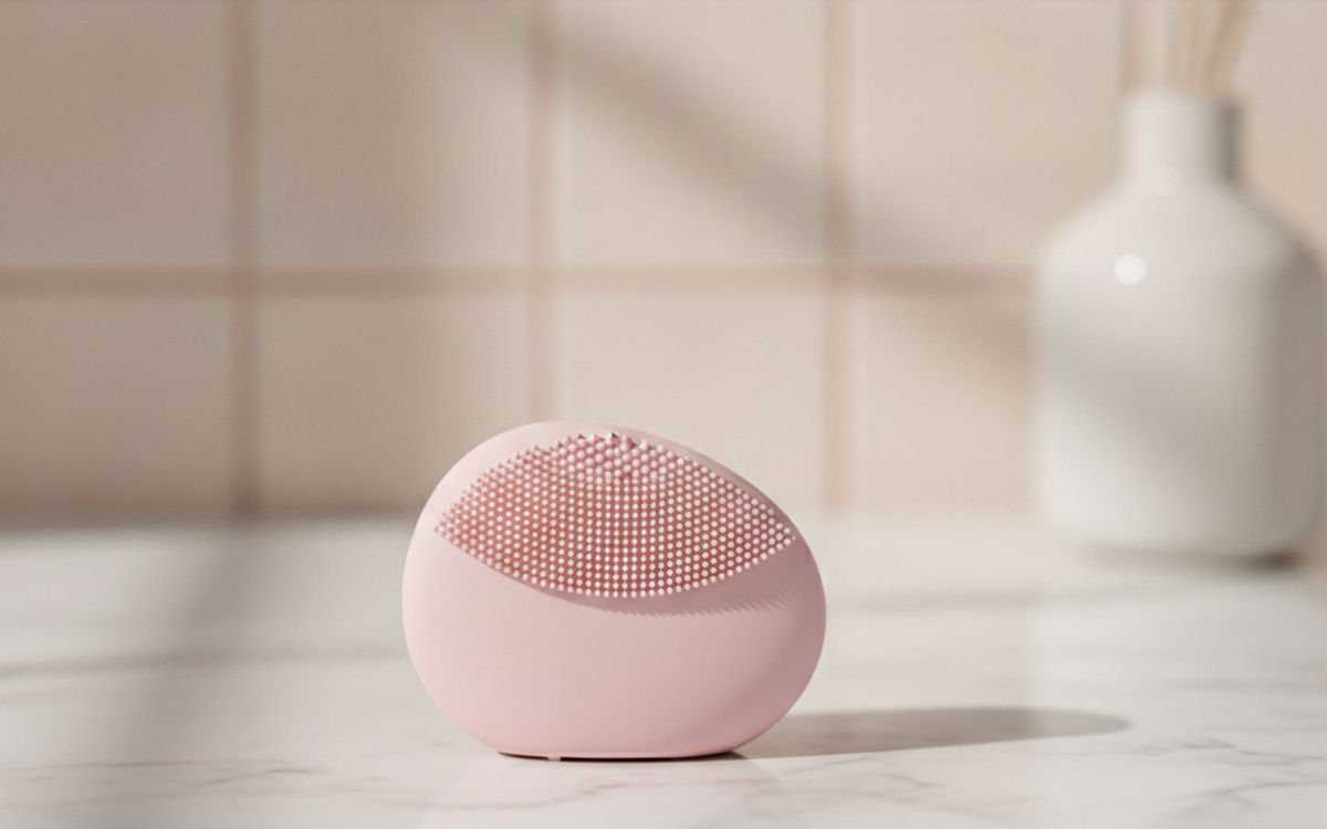 An electric facial cleansing brush