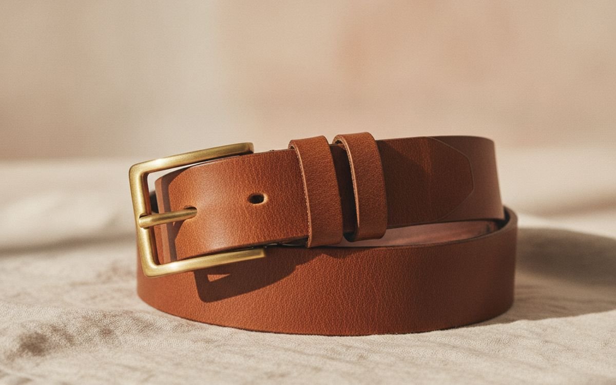 A full-grain leather belt