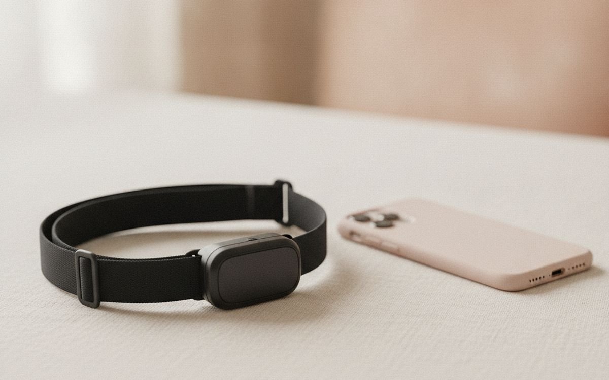 A chest-strap heart rate monitor