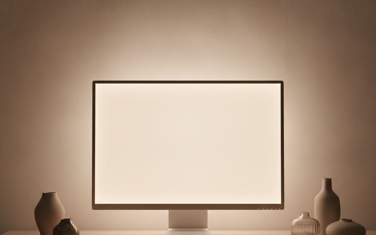 Bias lighting behind the screen