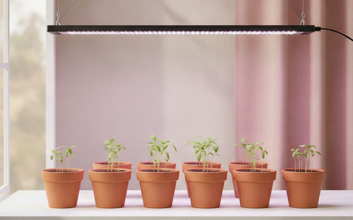 A grow light, for a dark flat