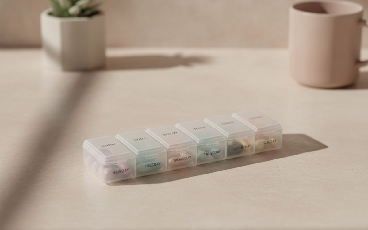 A weekly pill organiser