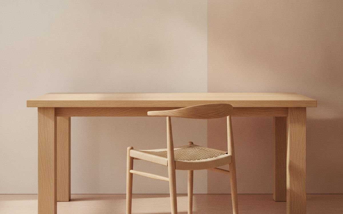 A second-hand office desk, or a solid door on legs