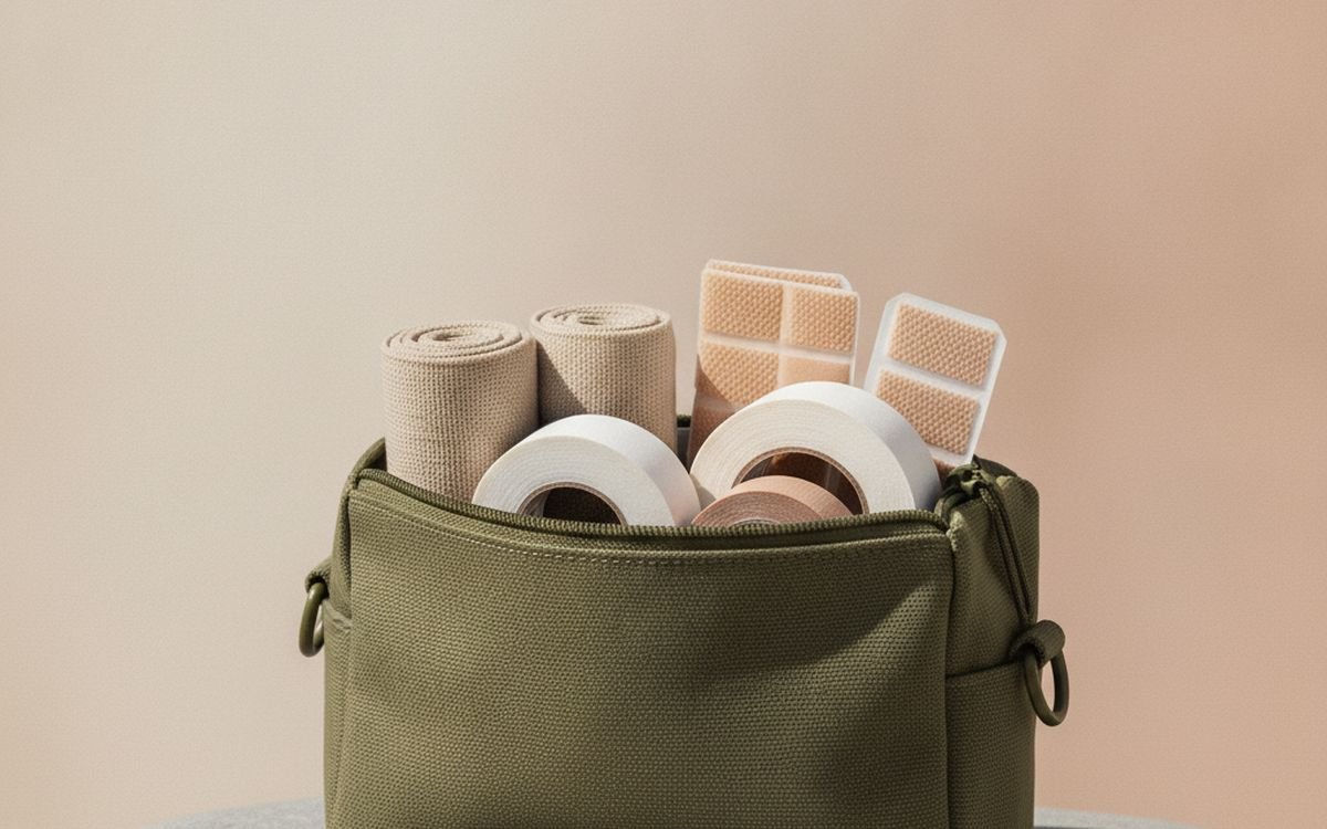 A first aid kit with blister supplies