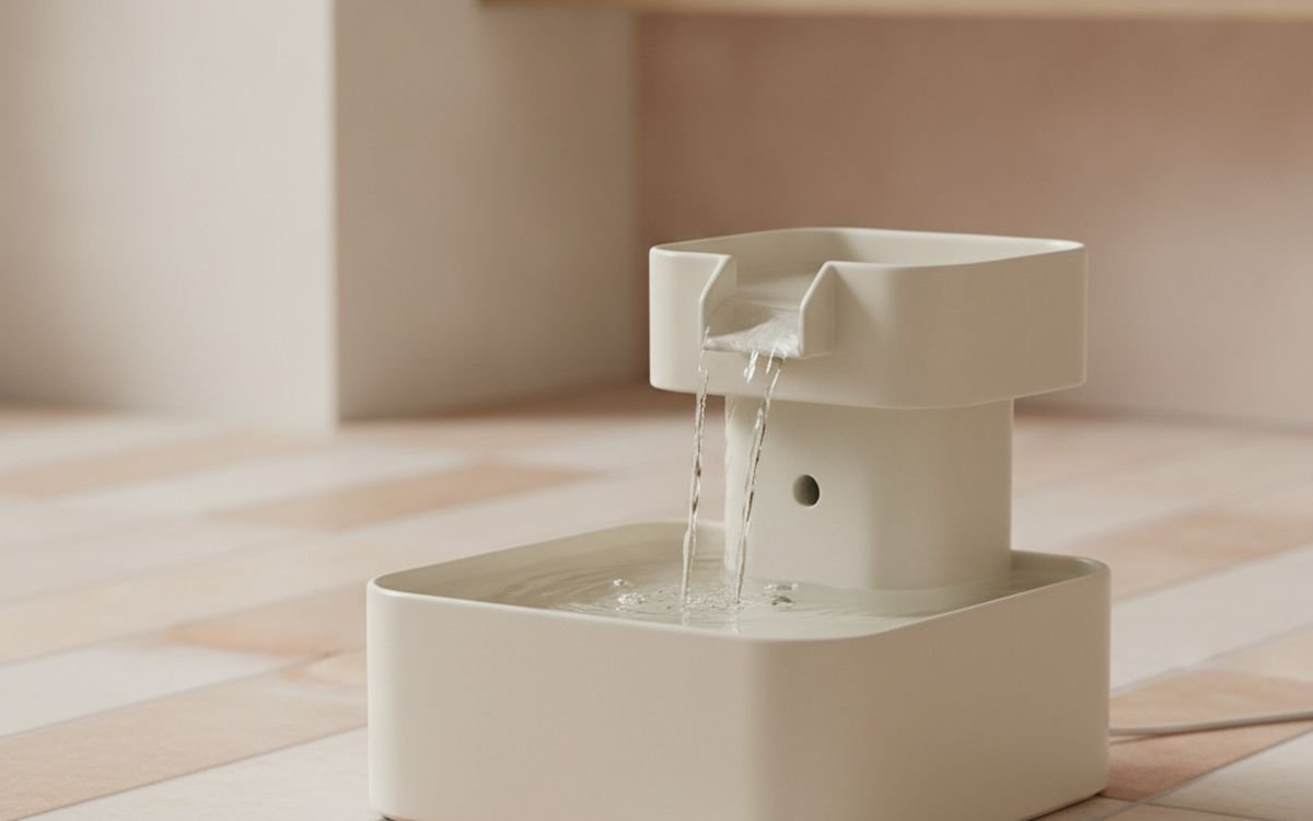 A pet water fountain