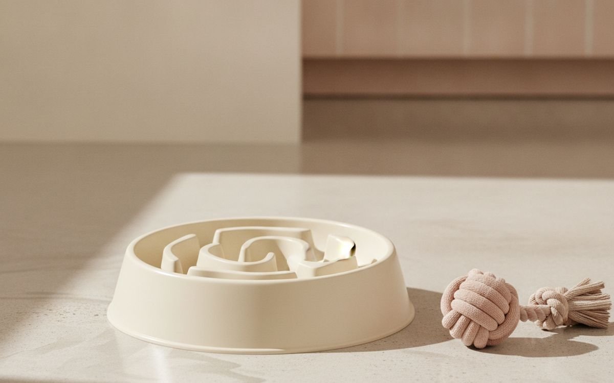 A puzzle feeder or slow feeder bowl