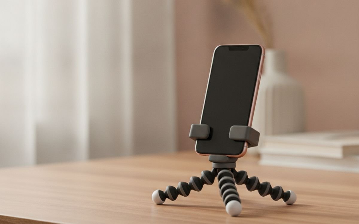 A small tripod or gooseneck stand