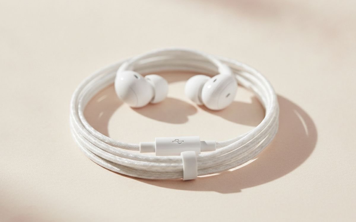 Wired earbuds with a USB-C plug