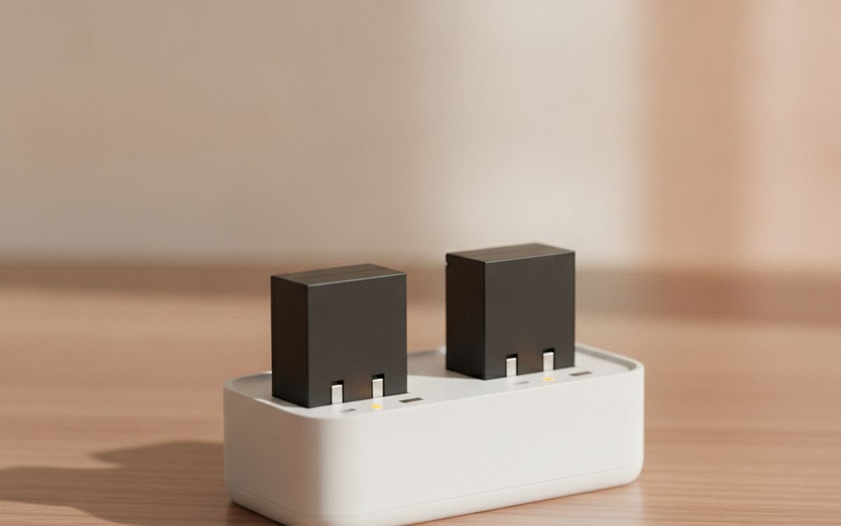 Spare batteries and a dual charger
